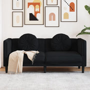 Bank 2-zits fluweel zwart 173,5x77x70 cm