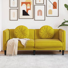 Bank 2-zits fluweel geel 173,5x77x70 cm