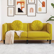 Bank 2-zits fluweel geel 173,5x77x70 cm