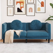 Bank 2-zits fluweel blauw 173,5 cm