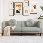 Sofa with cushions 3-seater velvet light grey