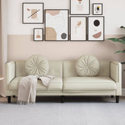3-seater velvet cream sofa with cushions