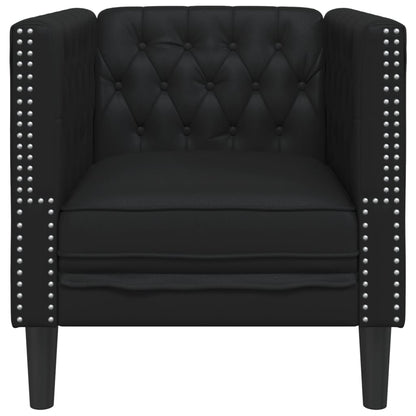 Fauteuil Chesterfield-stijl kunstleer zwart