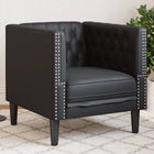 Fauteuil zwart kunstleer Chesterfield