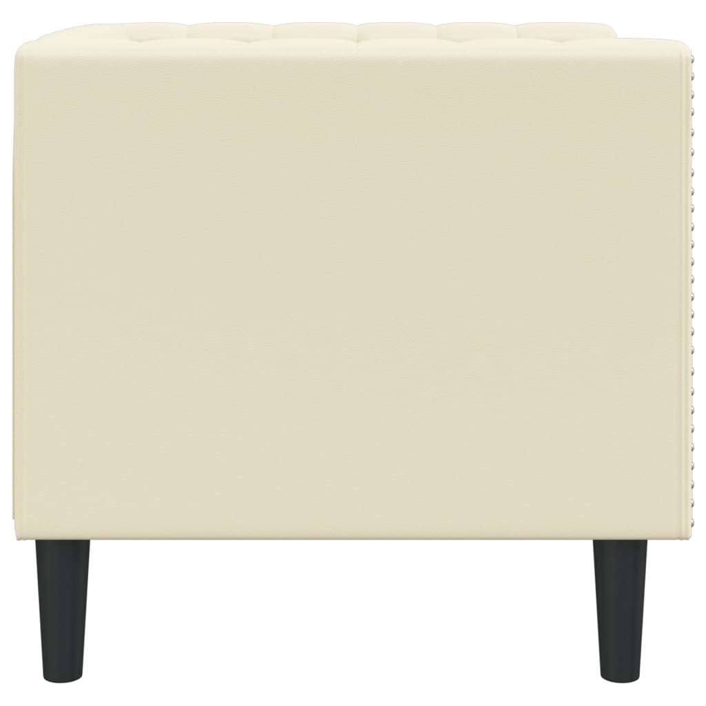 Fauteuil Chesterfield-stijl kunstleer crèmekleurig