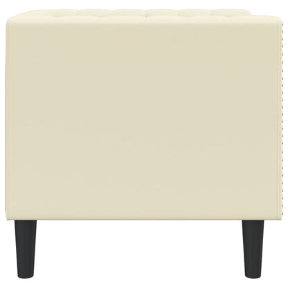 Fauteuil Chesterfield-stijl kunstleer crèmekleurig