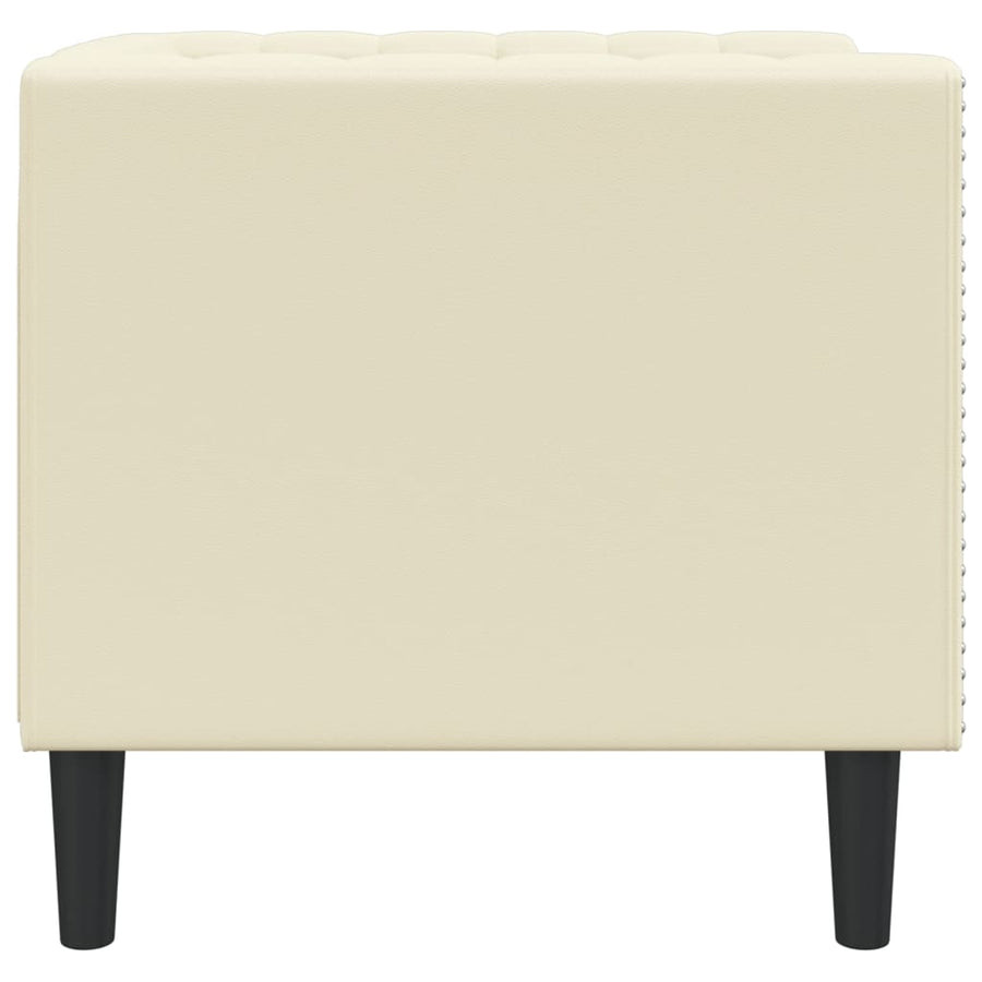 Fauteuil Chesterfield-stijl kunstleer crèmekleurig