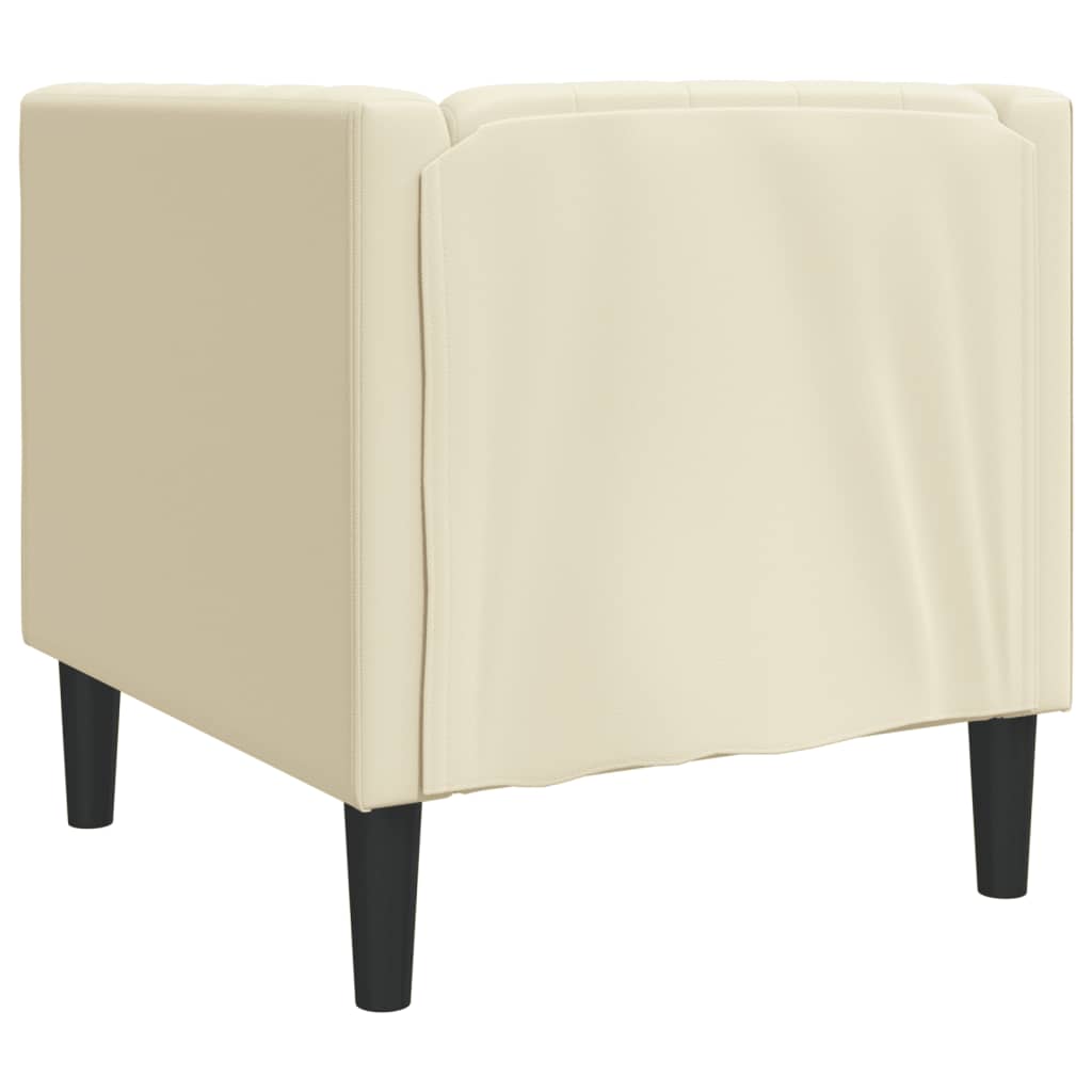 Fauteuil Chesterfield-stijl kunstleer crèmekleurig