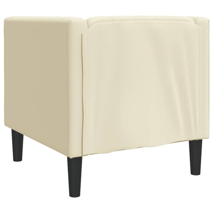 Fauteuil Chesterfield-stijl kunstleer crèmekleurig