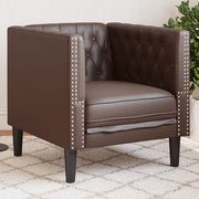 Fauteuil Chesterfield kunstleer bruin