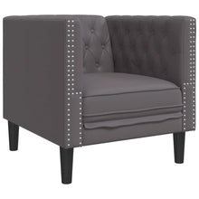 Fauteuil Chesterfield-stijl kunstleer grijs