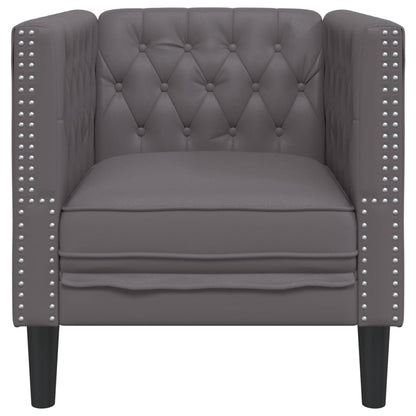 Fauteuil Chesterfield-stijl kunstleer grijs