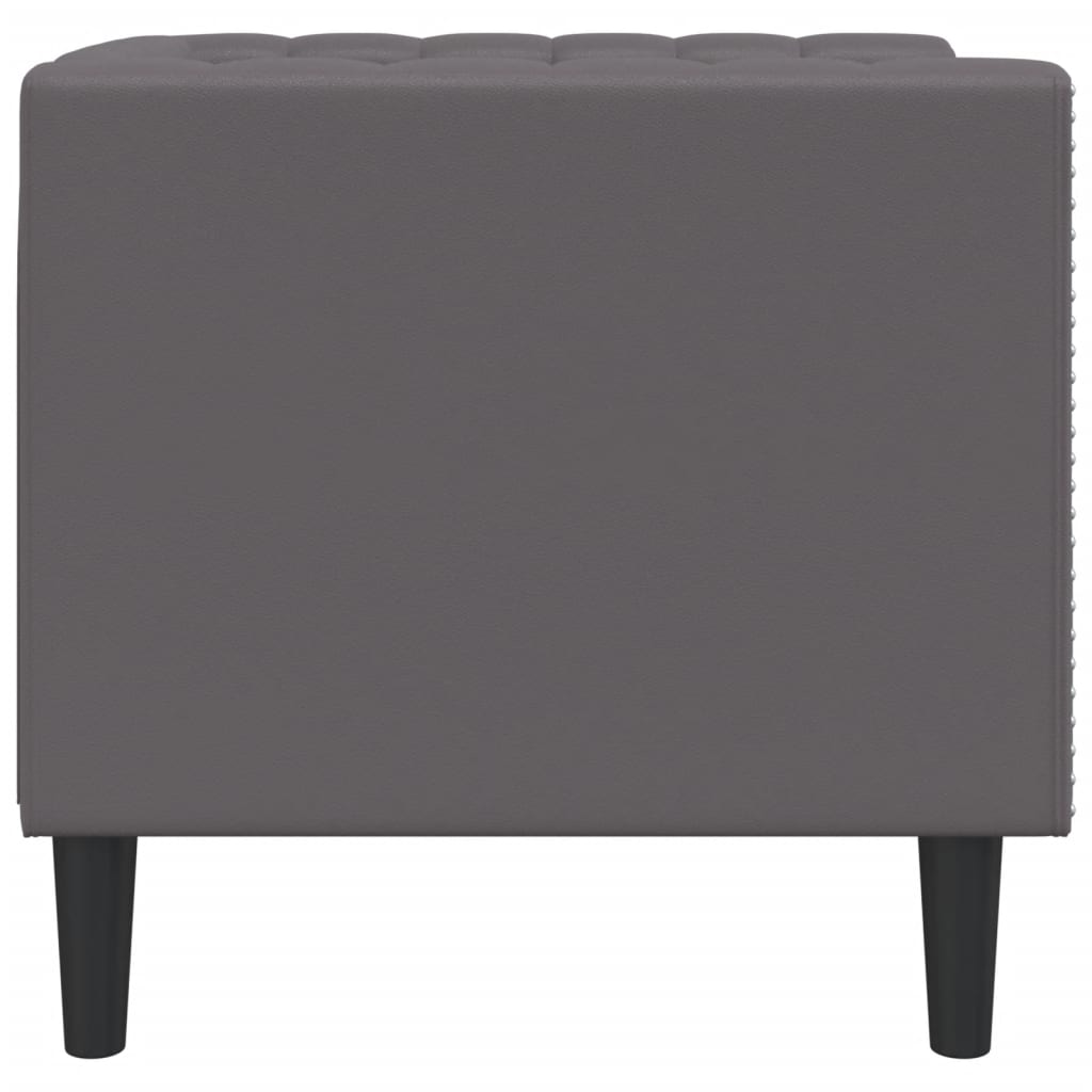 Fauteuil Chesterfield-stijl kunstleer grijs