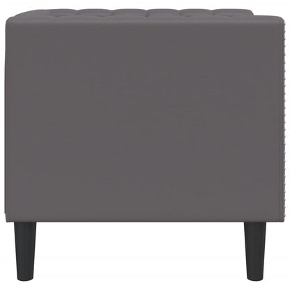 Fauteuil Chesterfield-stijl kunstleer grijs