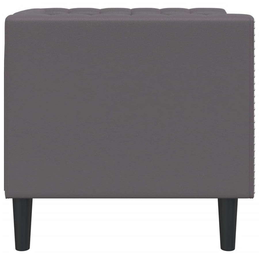 Fauteuil Chesterfield-stijl kunstleer grijs