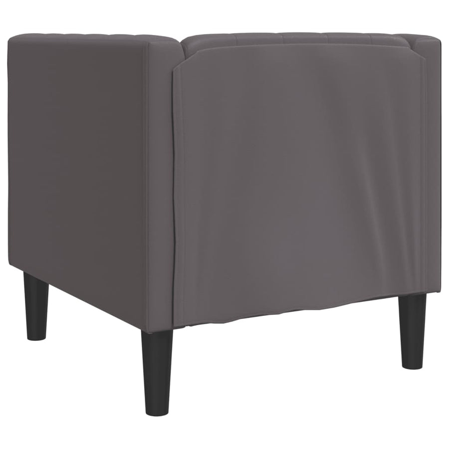 Fauteuil Chesterfield-stijl kunstleer grijs