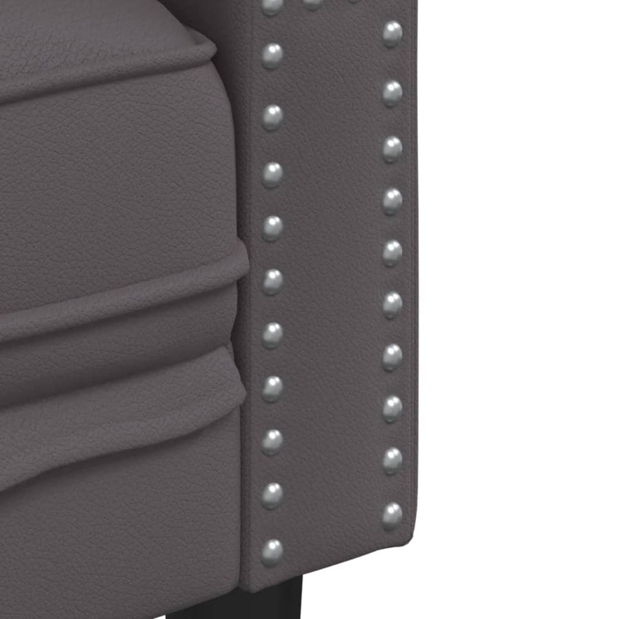 Fauteuil Chesterfield-stijl kunstleer grijs