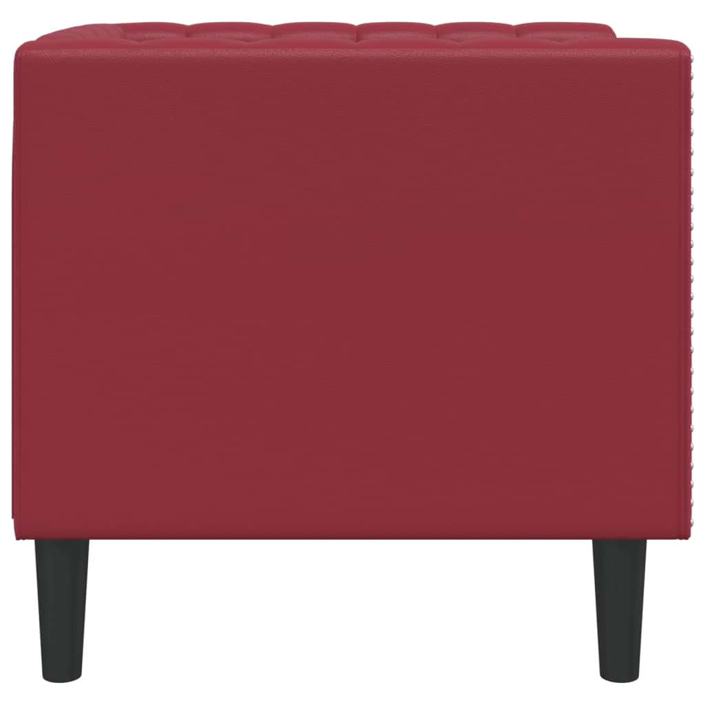 Fauteuil Chesterfield-stijl kunstleer wijnrood