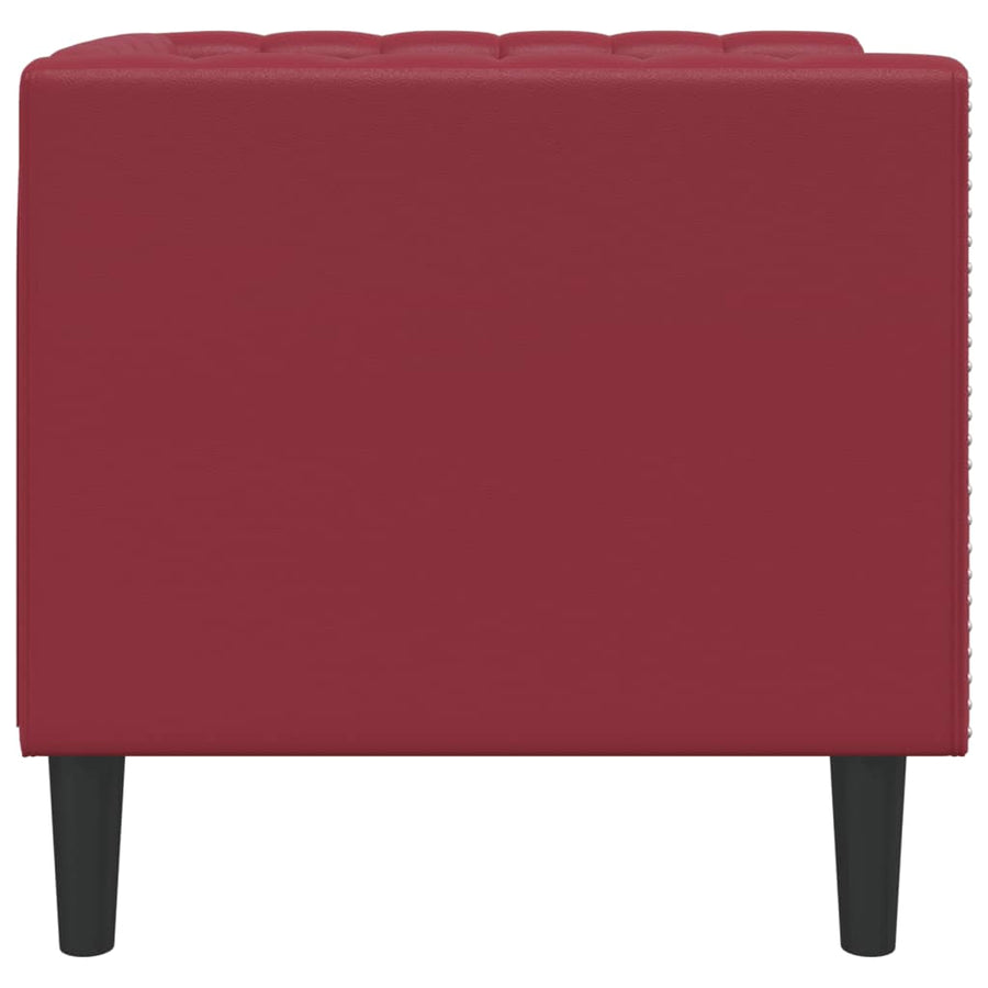 Fauteuil Chesterfield-stijl kunstleer wijnrood