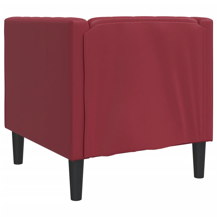 Fauteuil Chesterfield-stijl kunstleer wijnrood