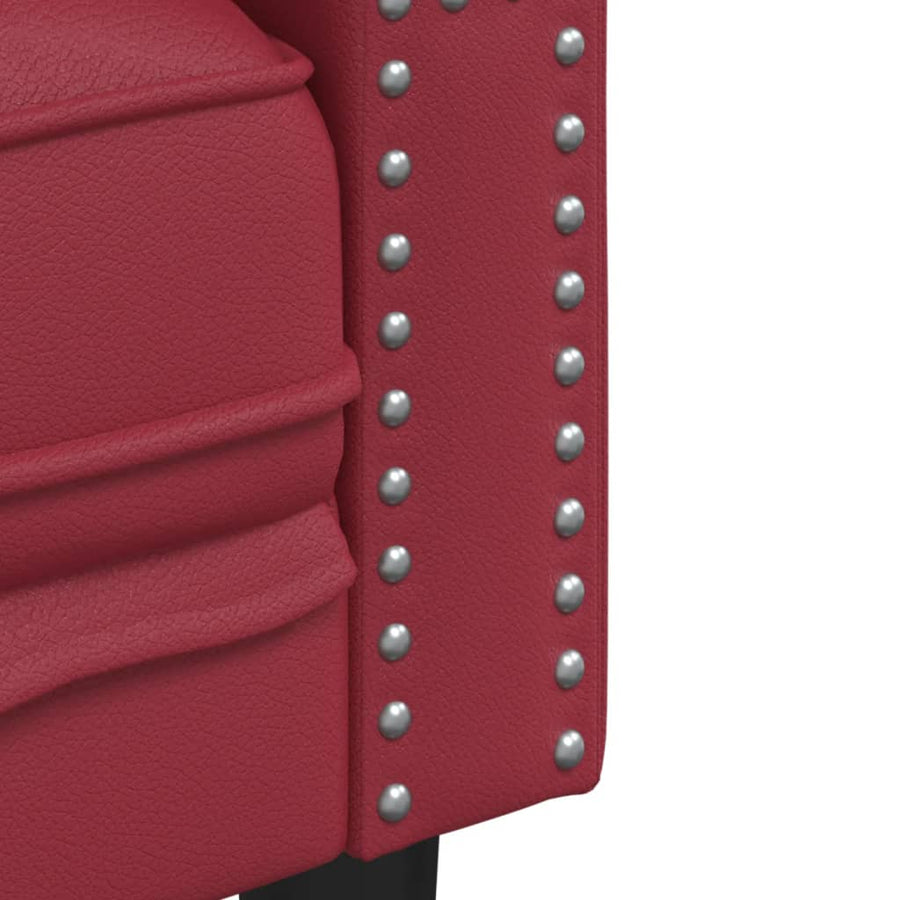 Fauteuil Chesterfield-stijl kunstleer wijnrood