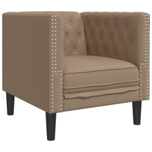 Fauteuil Chesterfield-Stijl Kunstleer Kleurig Cappuccino