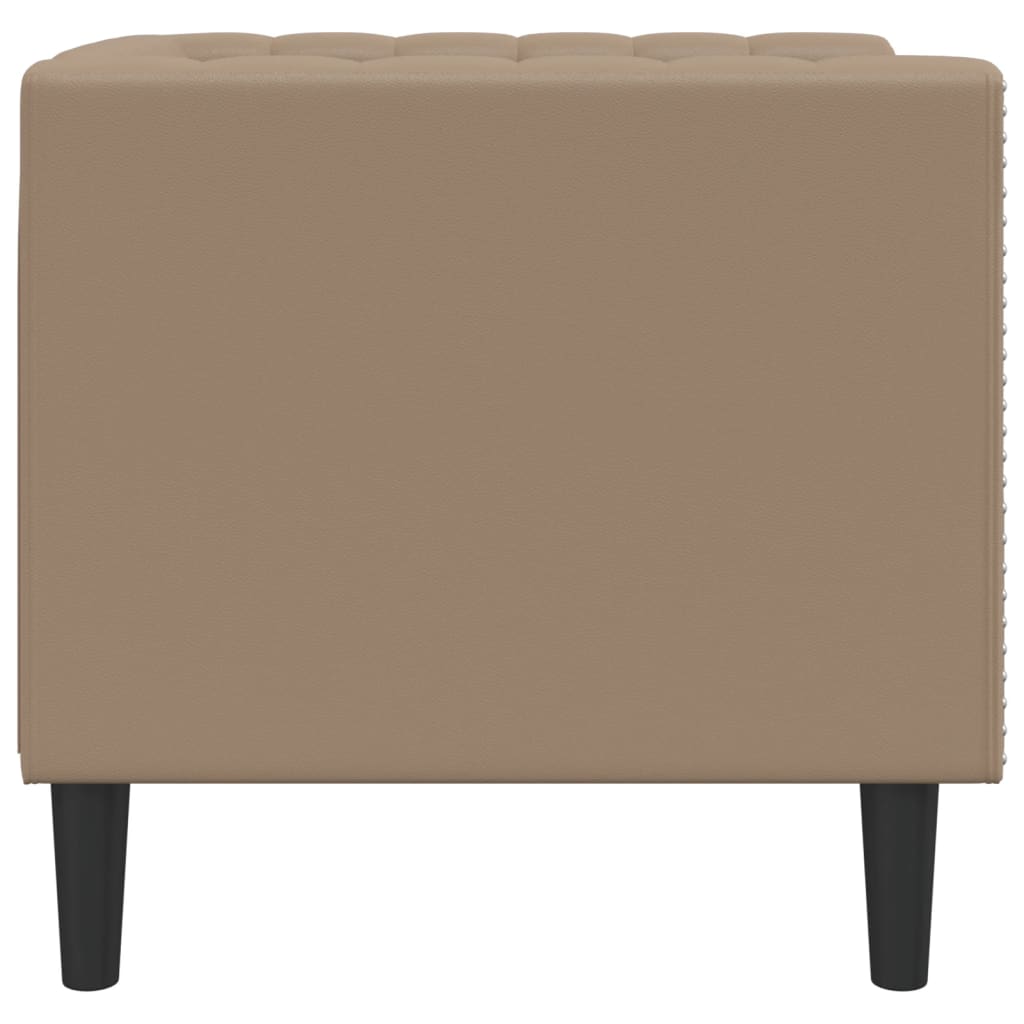 Fauteuil Chesterfield-Stijl Kunstleer Kleurig Cappuccino