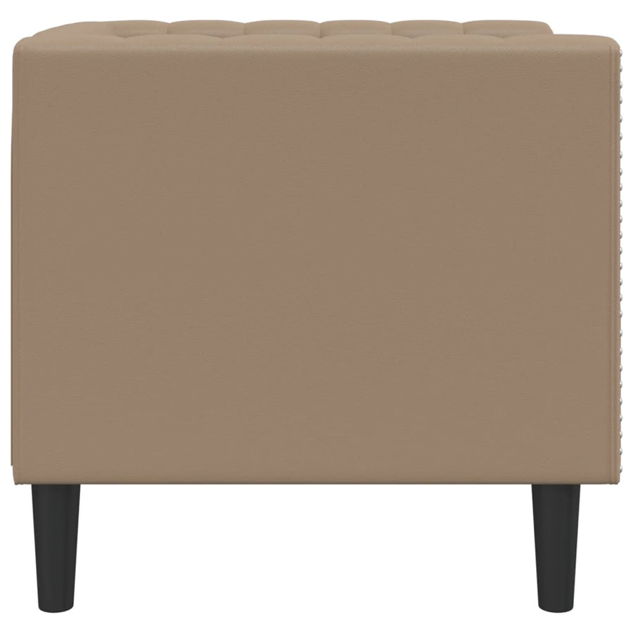 Fauteuil Chesterfield-Stijl Kunstleer Kleurig Cappuccino