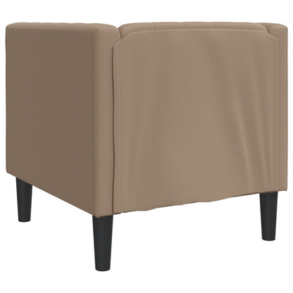 Fauteuil Chesterfield-Stijl Kunstleer Kleurig Cappuccino