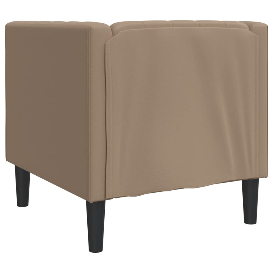 Fauteuil Chesterfield-Stijl Kunstleer Kleurig Cappuccino