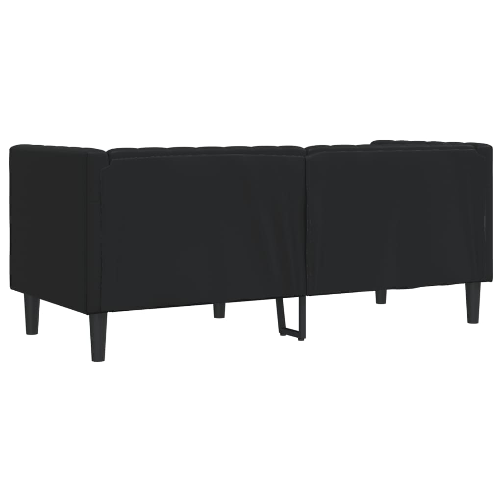 Tweezitsbank Chesterfield-stijl kunstleer zwart