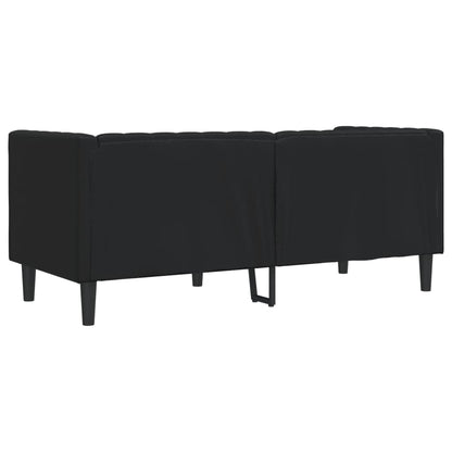 Tweezitsbank Chesterfield-stijl kunstleer zwart