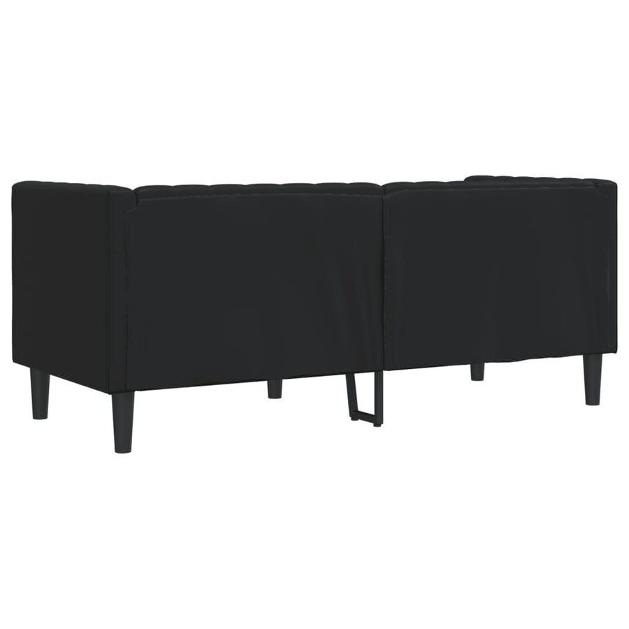 Tweezitsbank Chesterfield-stijl kunstleer zwart