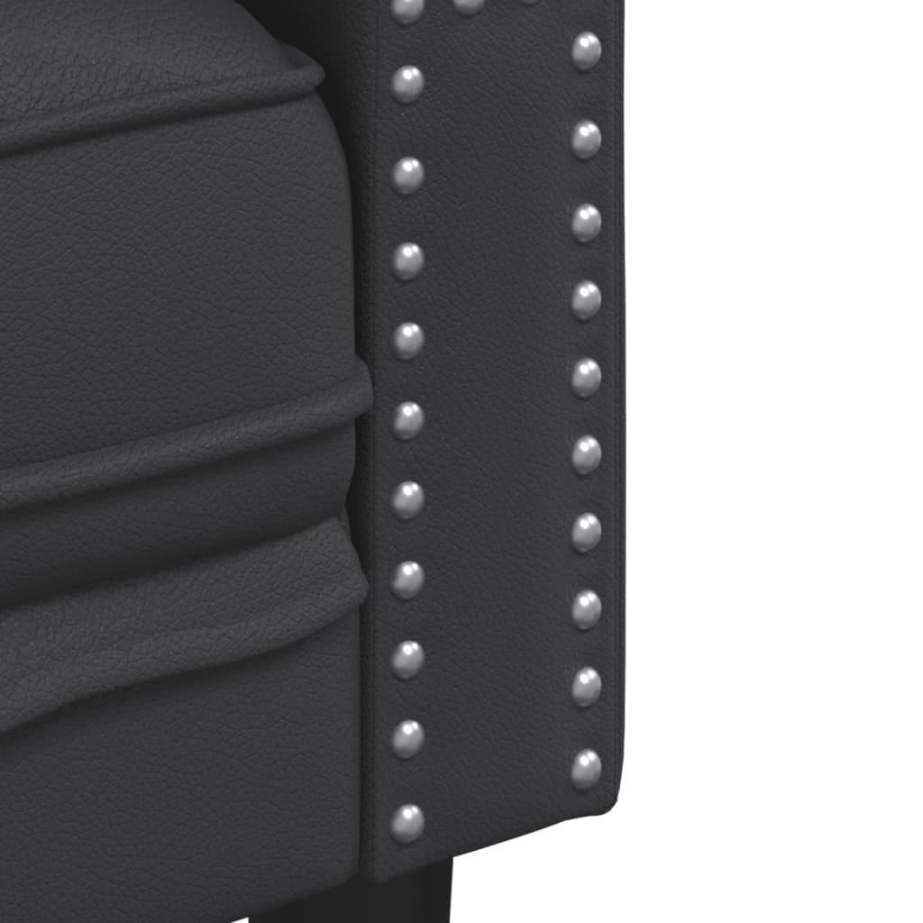 Tweezitsbank Chesterfield-stijl kunstleer zwart