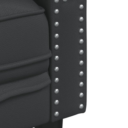 Tweezitsbank Chesterfield-stijl kunstleer zwart