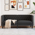 Tweezitsbank kunstleer zwart 174x74,5x70,5 cm