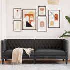 Driezitsbank kunstleer zwart 194x74,5x70,5 cm