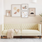 Driezitsbank kunstleer crèmekleurig 194x74,5x70,5 cm