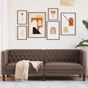 Driezitsbank kunstleer bruin 194x74,5x70,5 cm