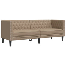 Chesterfield-Stijl Kunstleer Kleurig Cappuccino Driezitsbank