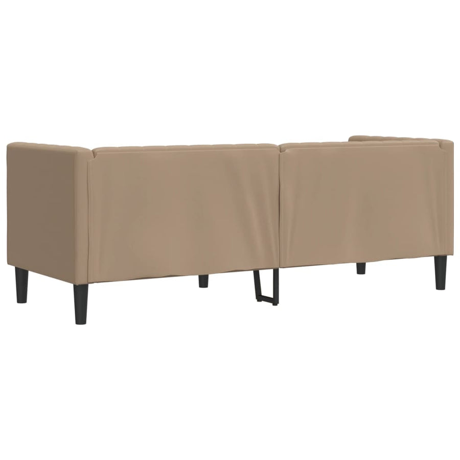Chesterfield-Stijl Kunstleer Kleurig Cappuccino Driezitsbank