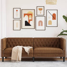 Driezitsbank kunstsuède bruin 194x74,5x70,5 cm