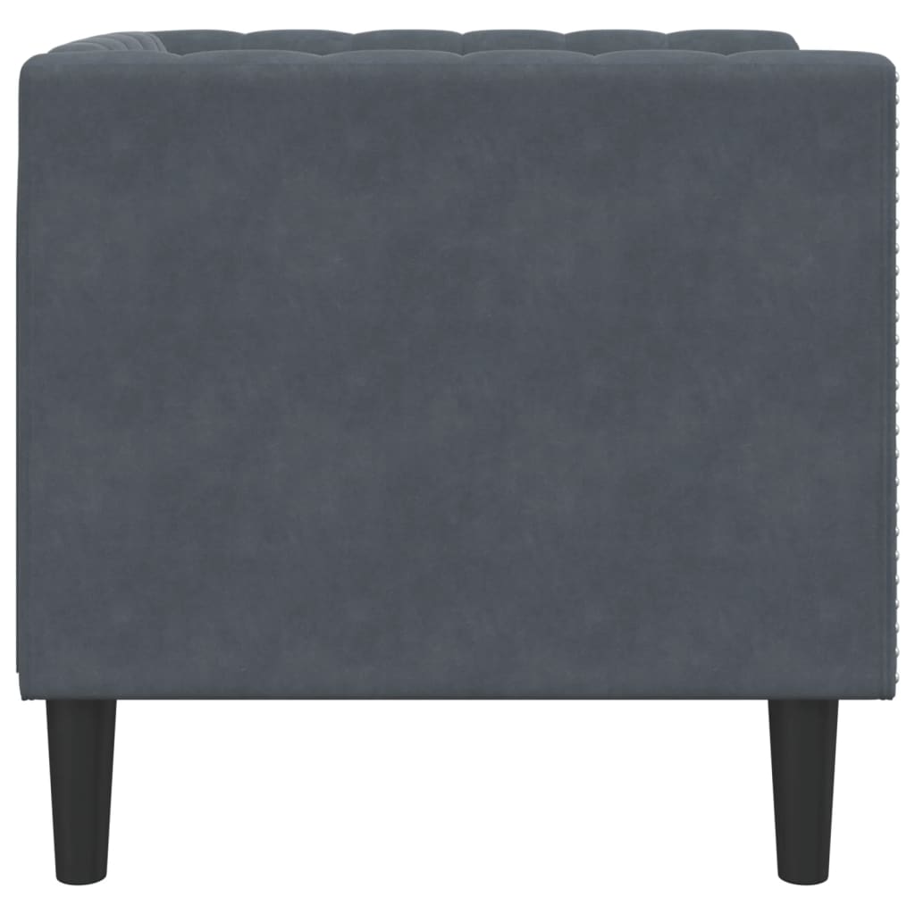 Fauteuil Chesterfield-stijl fluweel donkergrijs