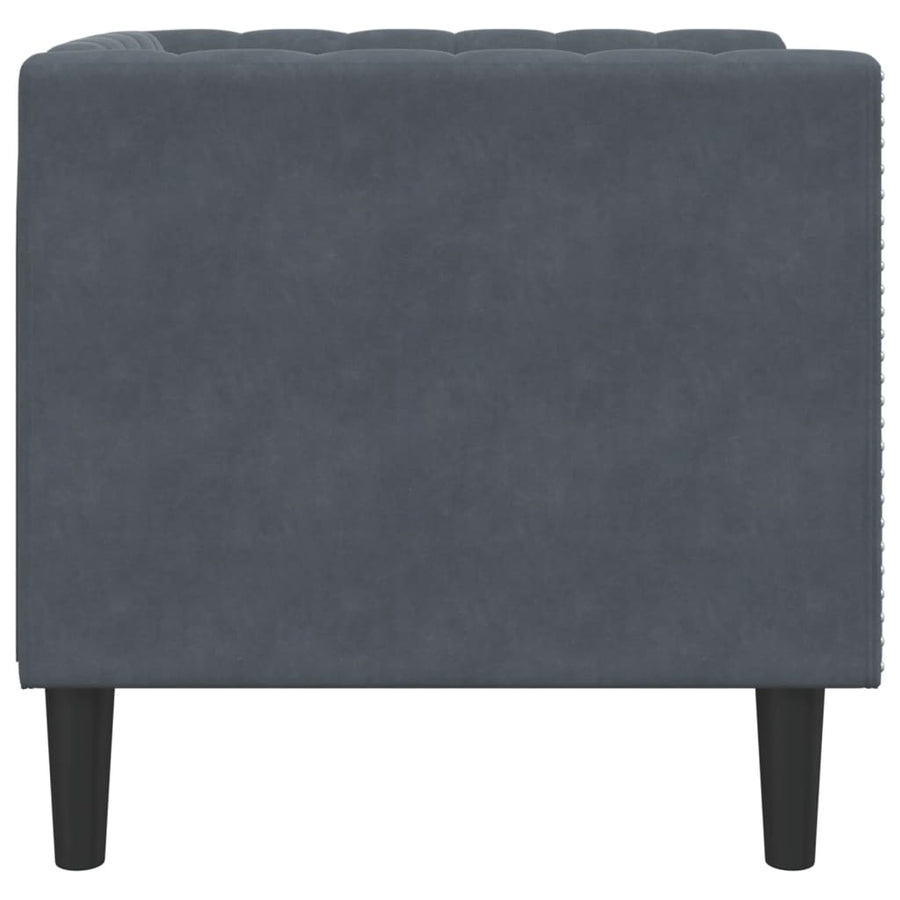 Fauteuil Chesterfield-stijl fluweel donkergrijs