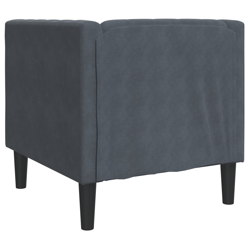 Fauteuil Chesterfield-stijl fluweel donkergrijs