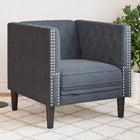 Fauteuil Chesterfield-stijl fluweel donkergrijs