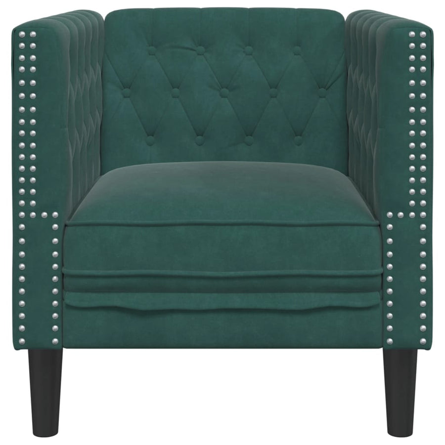 Fauteuil Chesterfield-Stijl Fluweel Donkergroen
