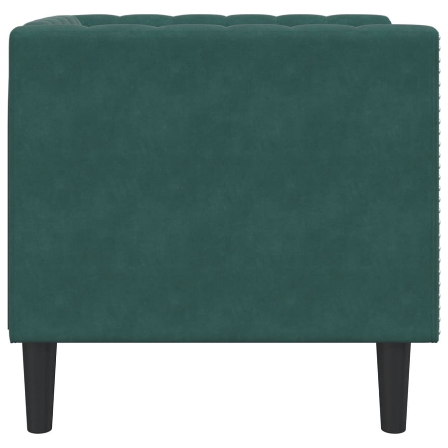 Fauteuil Chesterfield-Stijl Fluweel Donkergroen