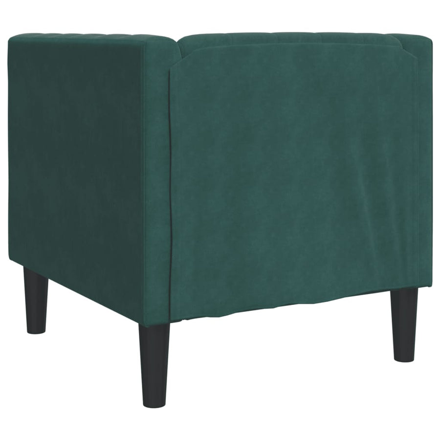 Fauteuil Chesterfield-Stijl Fluweel Donkergroen