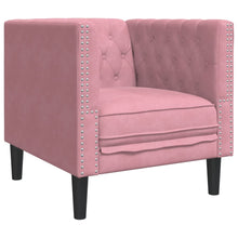 Fauteuil Chesterfield-stijl fluweel roze